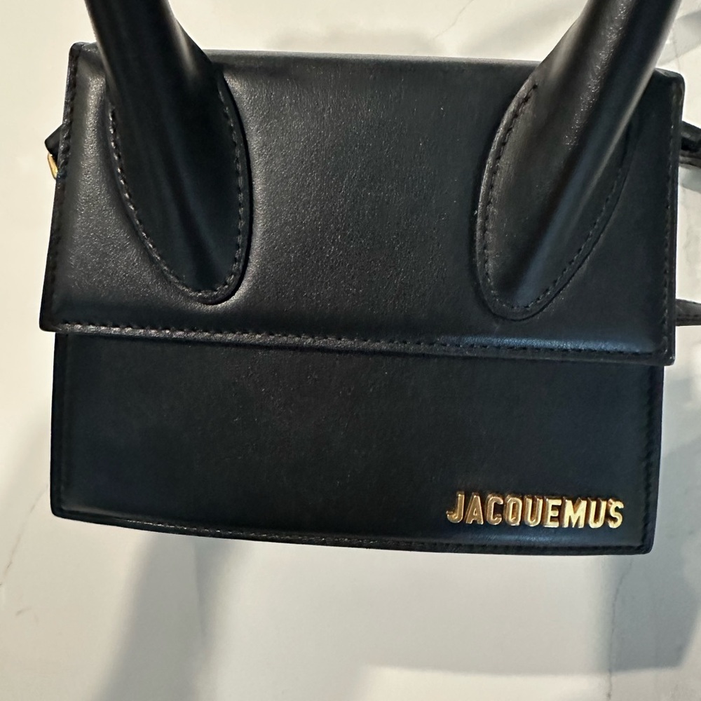 Jacquemus Black Leather Mini Top-Handle Shoulder Bag - Picture 2 of 6